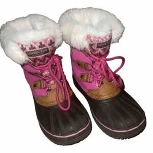 Snow Boots LONDON FOG Collection Girls LFK004 Tottenham Brown Pink Size 1